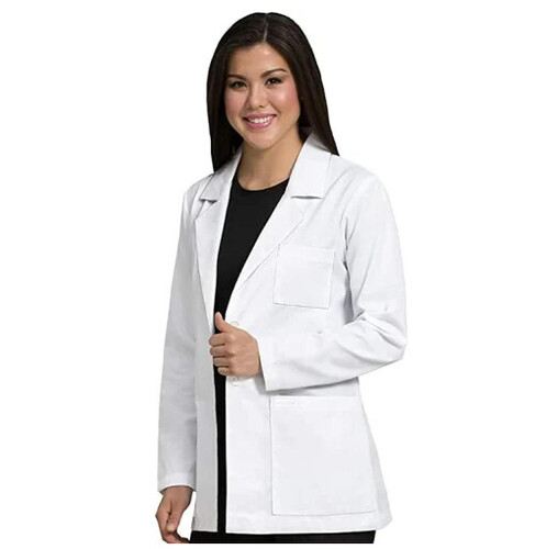 Plain White Cotton Lab Coat - Cotton, Sizes S-3XL, White, Full Sleeves | Soft, Breathable Fabric, Lightweight, Multiple Pockets for Essentials