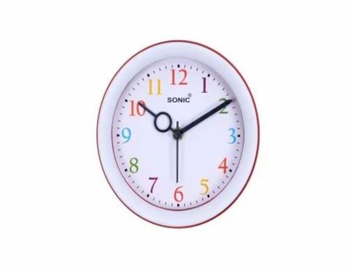 Plastic Promotional Wall Clock - Plastic, 6 Inch, White, Round, Quartz | 1 Year Warranty, Wall Mounted Home Decor