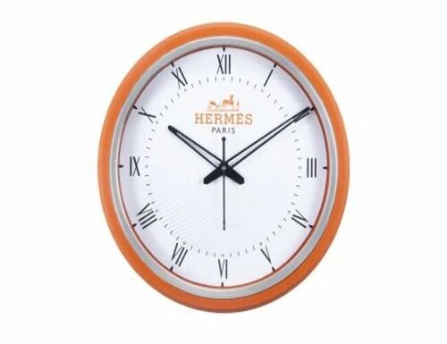 Promotional Round Wall Clock - 8 Inch Quartz, Orange Plastic Design - Elegant Home Decor Piece