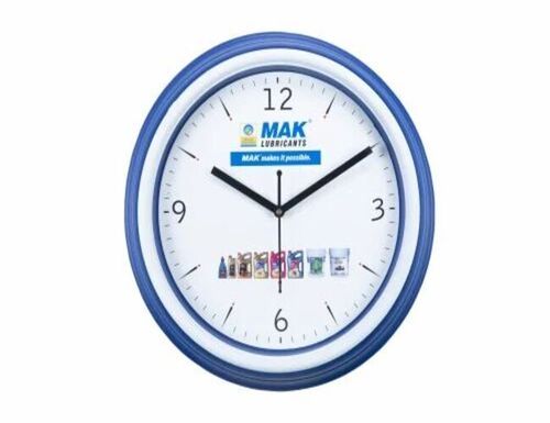 Analog Quartz Wall Clock - 8 Inch Round Design | Blue Plastic, 1-Year Warranty, Home Decor