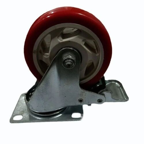 Red Pvc Brake Caster