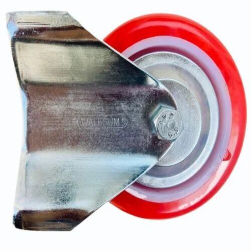 Trolley Caster Wheel - PU Material, 6X2 Inch Size, Swivel Movement , Locking with Brake for Heavy Industry Trolleys and Carts