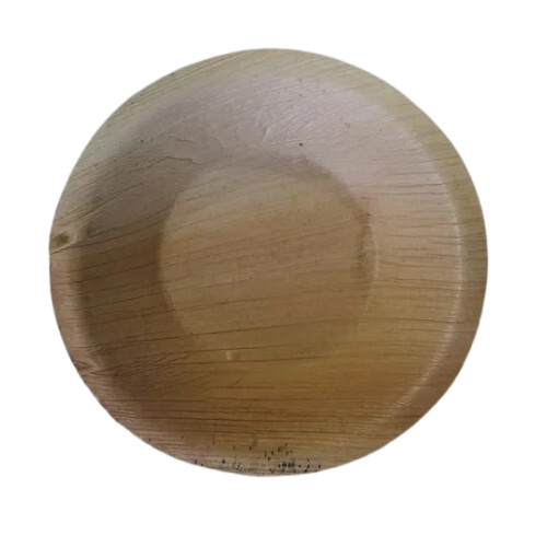 Areca Leaf Bowl - 6 Inch Round, Eco-Friendly Disposable Design for Parties and Events, Brown Color