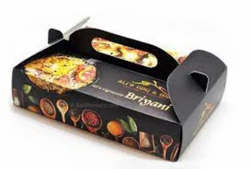 Biryani Packaging Box - 300 GSM Printed Paper, Square Shape 178X178X45 mm, Capacity 1000 gm | Ideal for Food Packaging