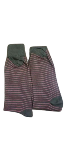 Black Striped Cotton Socks - Medium Size All Season Wear | Washable Casual Men's Fashion Accessory