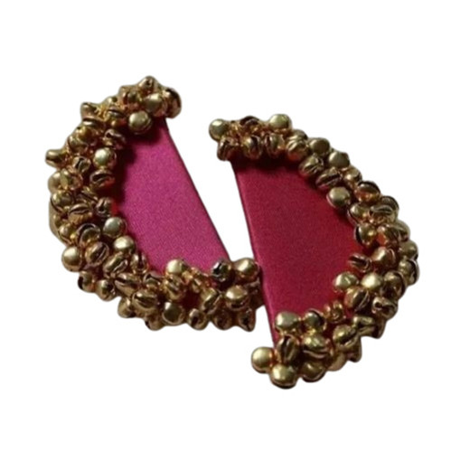 Comfortable Handmade Fabric Earrings - New, Pink and Golden Color | Lightweight 15 Grams, Perfect for Party Use