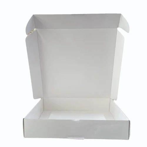 Die Cut Folding Packaging Boxes - Fully Recycled 300 GSM Paper 10x10x3 Inch White Color | Ideal for Food Packaging