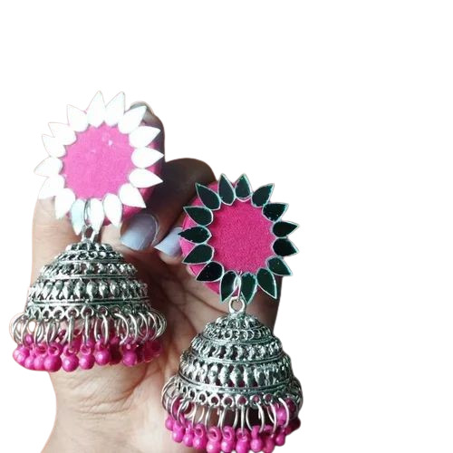 Fabric Earrings Jewellery - Fabric, Pink | Women's Party Jewelry, Good Condition, New, Box Packaging