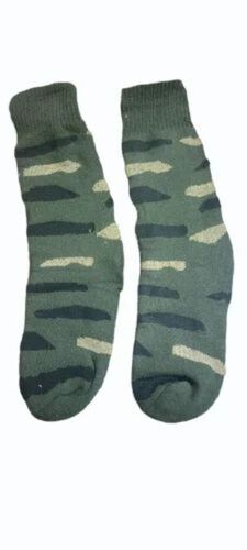 Green Woolen Socks - Woolen Material, Medium Size, Military Green Color | Washable, Casual Wear for Men, Ideal for Winter