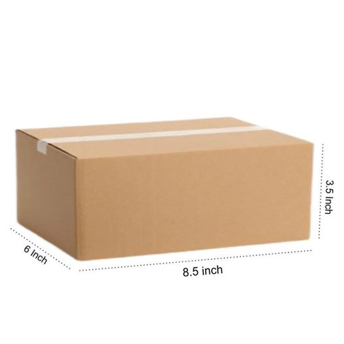 Industrial Corrugated Packaging Box - Cardboard, 6x3.5x8.5 Inch, Brown | Durable, Standard Rectangle Design, Perfect Finish, Matt Laminated