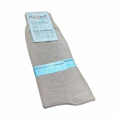 Ladies Stretchable Cotton Socks - Cotton Material, Gray Color | Washable, All-Season, Plain Pattern, Casual Wear for Women