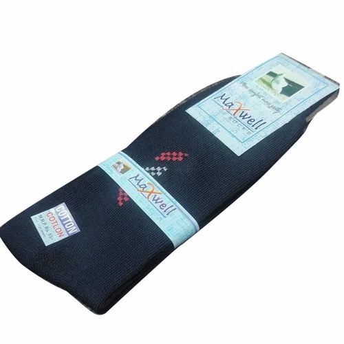 Mens Black Cotton Socks - Printed Design, Cotton Material, All Season Wear, Washable Feature, Casual Use