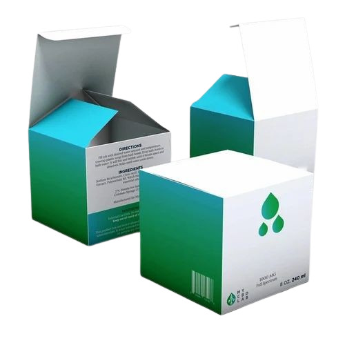 Printed Mono Carton Box - 9x9x8 inches, Multi Color Biodegradable Corrugated Paper Tuck Top Design | Rectangular Shape, 200 GSM Litho-Laminated