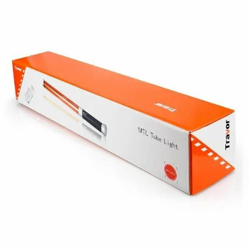 Tube Light Packaging Box - 7.5x5.5x2.5 Inch, 270 GSM Bleached Kraft Paperboard with Gloss Varnish, Multi-Color Spot UV Printing & Debossing, Moisture Proof Design