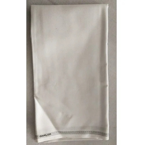 White Polyester Viscose Suiting Uniform Fabric - Washable, Shrink Resistant | Plain Pattern, Ideal for Textile Industry