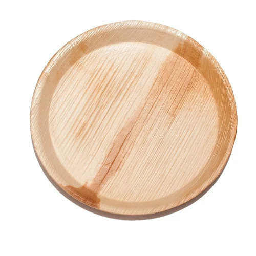 Areca Palm Leaf Plate - 11 Inch Round, Natural Brown, Biodegradable and Eco-Friendly Disposable Dinnerware for Parties and Events