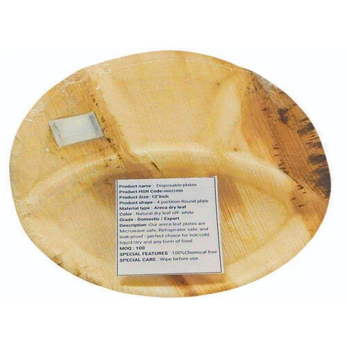 12 Inch Disposable Round Areca Plate