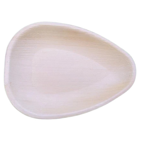 5 X 7 Inch Oval Shape Areca Palm Leaf Plate - 100% Biodegradable, Natural Color, Sturdy & Leak-Resistant for Eco-Friendly Events & Dining