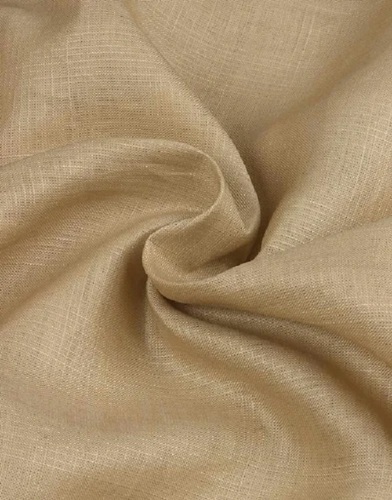 55 Inch Linen Cream Suiting Fabric - Plain Texture Washable & Shrink Resistant | Ideal for Textile Industry Available in Various Colors