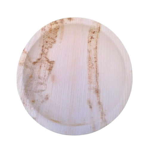 Areca Palm Leaf Plate - 6 Inch Round Shallow Design | 100% Biodegradable Durable Leak-Resistant Chemical-Free