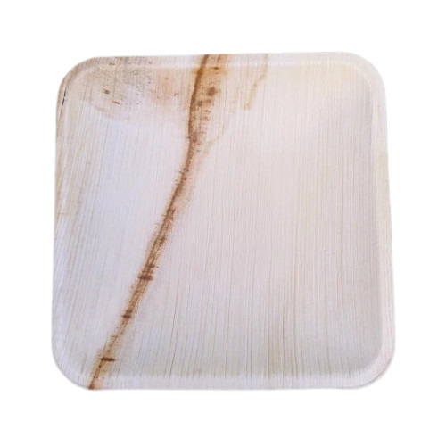 Areca Palm Leaf Plate - 6" x 6" Square 100% Biodegradable Sturdy & Leak-Resistant for Eco-Friendly Events and Catering