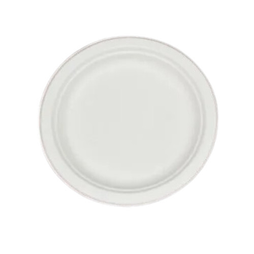 7 Inch Disposable Round Plate - Bagasse Material, White Color | Sturdy, Biodegradable, Leak-Resistant, Microwave & Freezer Safe