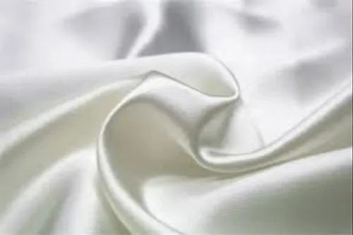 Assam Satin Viscose Fabric - 100% Viscose, Plain Texture, Shrink-Resistant, Washable, Ivory White