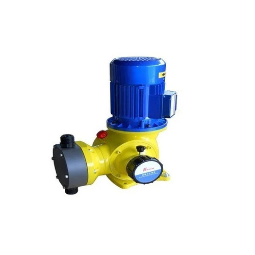 Chlorine Dosing Pump - Metal Electric Power 230 V Voltage 50 Hz Frequency | Color Coated in Yellow and Blue for Industrial Use