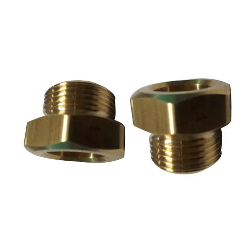 Cnc Turned Parts - Brass Hexagon, Customized Size, Golden Color - Durable, Fine Finished, Anodized Surface