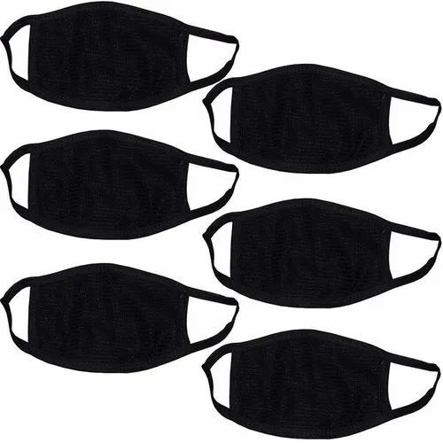 Cotton Face Mask - 2-Layer Design Black Color | Anti Pollution Multiple Use Good Quality Packaged for Convenience