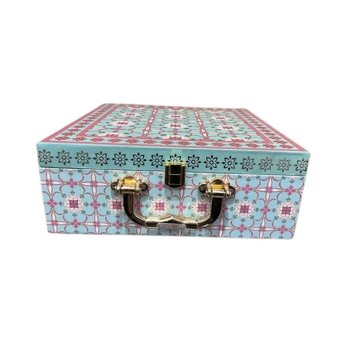 Digital Print Wooden 4 Jar Gift Box - Wooden Material, Rectangle Shape, Multicolor, 4 Compartments | Handmade, Waterproof Design for Unique Gifting