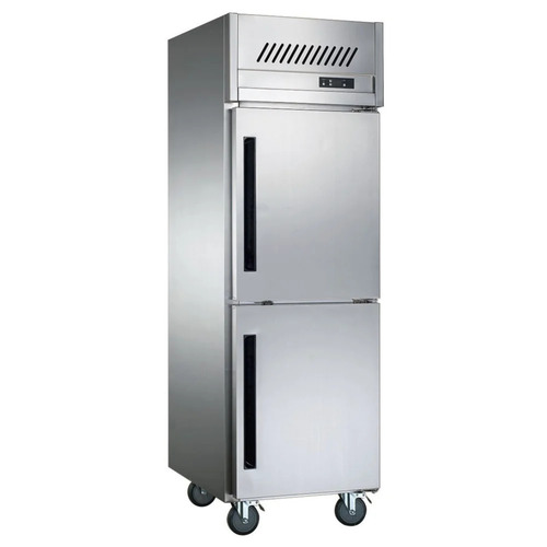 Gray Two Door Vertical Refrigerator - Material: Fibre