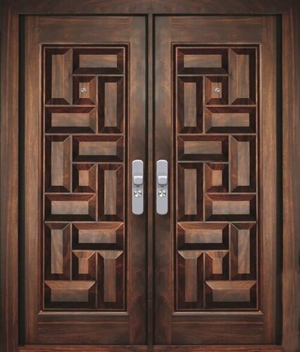 Double Wooden Steel Doors - Color: A