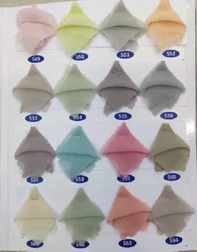 Fox Georgette Fabric - Plain Style, Washable and Shrink Resistant | Various Colors, Lightweight Texture, Ideal for Textile Industry