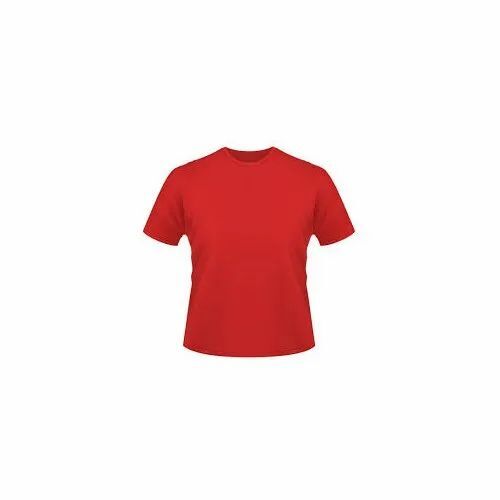 Men Plain T Shirt - Cotton, O-Neck, Short Sleeves, Red | Skin Friendly, Comfortable, Casual Wear