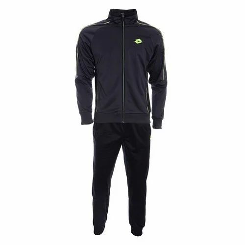 Mens Sports Track Suit - Polyester Full Sleeve Black | Skin Friendly Comfortable Plain Pattern Winter Set