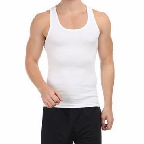 Mens Cotton Vest - New Quality, Sleeveless Design | Ivory White, Plain Pattern, Comfortable Fit