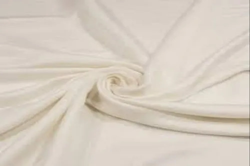 Modal Sartin Silk Viscose Fabric - 100% Viscose, White Color | Washable, Shrink Resistant, Plain Texture