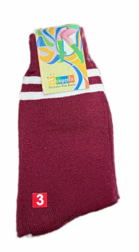 Nylon Striped Socks - Good Quality, New Condition | Maroon, Washable, Unisex, All Season