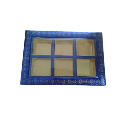 Rectangular Dry Fruit Box - Wood, Multicolor | Gift Use, Customized Compartments