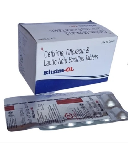 Ritzim OL Cefixime Ofloxacin Lactic Acid Bacillus Tablets
