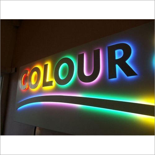 Acrylic Glow Sign Board - 8x4 Inch Square Orange LED Display | Light Functionality Plastic Body Electricity Powered