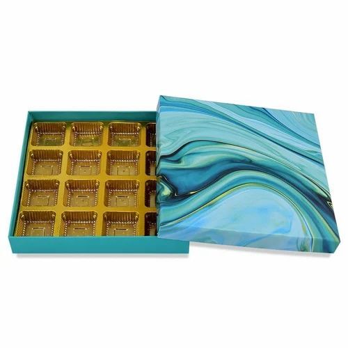 Chocolate Packaging Box - Paper, 210x25x260 Inch, Multi Color, Rectangular, 10 Cavity Design, Printed Pattern for Elegant Presentation