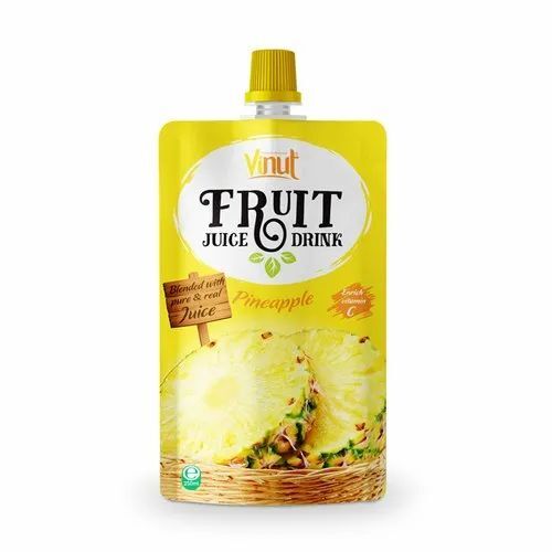 Fruit Juice Packaging Pouch - 3 Layer Multi Colour Plastic Spout Pouch, Stand Up Design with Rotogravure Printing Technique