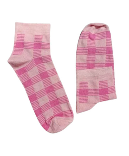 Cotton Socks - Striped Pink Design | Washable, Daily Wear, Good Quality for Women, All Season Comfort