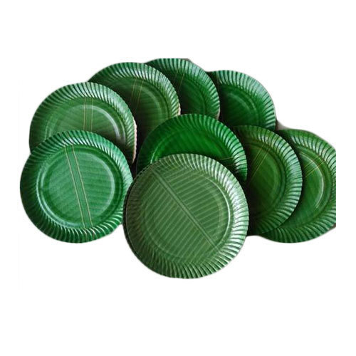 Green Paper Plate - Pattern Type: Desigen