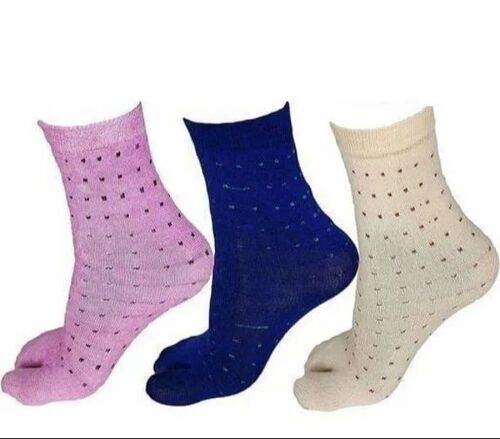 Ladies Cotton Ankle Length Socks - Cotton, Multicolor, Printed | All-Season, Washable, Comfortable Daily Wear for Women