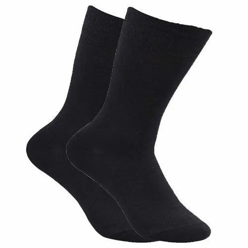 Men's Cotton Lycra Formal Socks - Black, All Season, Washable | High-Quality Plain Design for Daily Wear