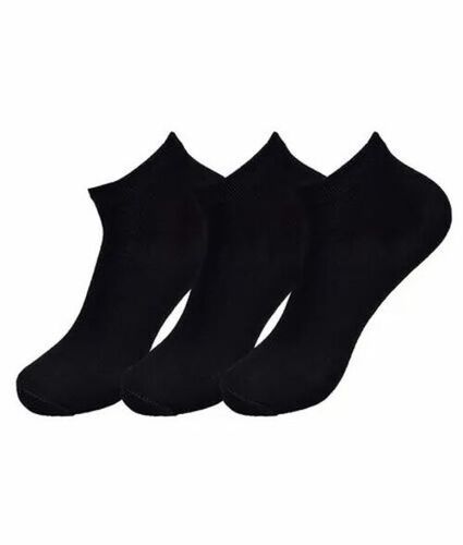 Men Cotton Sneaker Socks - Good Quality, Black Color | Washable, All Season, Plain Pattern, Daily Wear