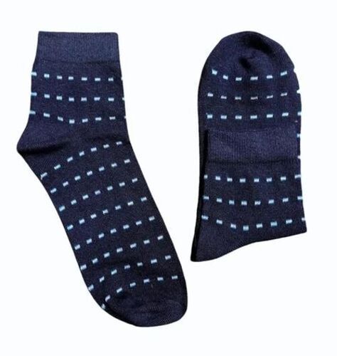 Men's Cotton Striped Socks - New Quality, Navy Blue | Washable, Daily Wear, All Season Comfort